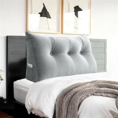 Miniatura 24 de Almohada de lectura triangular pequeña para cama, almohada de cuña para cabecero, almohada de apoyo para la espalda para sentarse en la cama, sofá