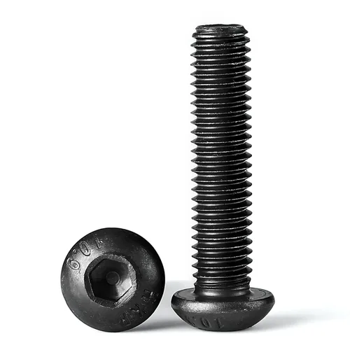 Miniatura 8 de Tornillos de cabeza de botón M5-0.031 x 0.315 in Tornillos de acero de aleación de grado 10.9 métricos, acabado de óxido negro, totalmente roscado