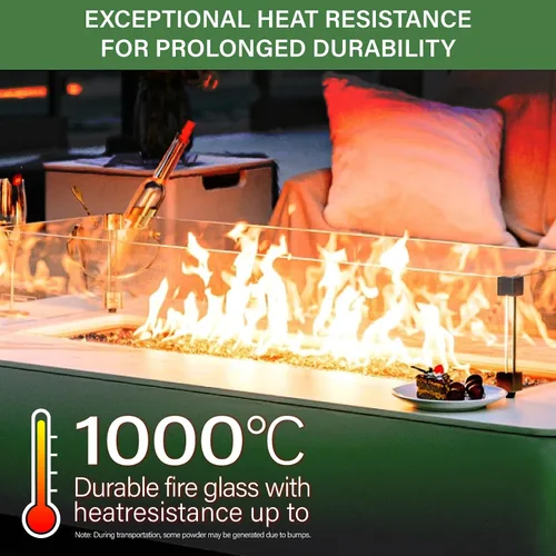 Miniatura 11 de NUPICK Vidrio de Fuego de 5 Libras, Vidrio Brillante para Fogata de 1/2 Pulgada, Roca de Vidrio Templado para Fogata para Propano o Gas Natural