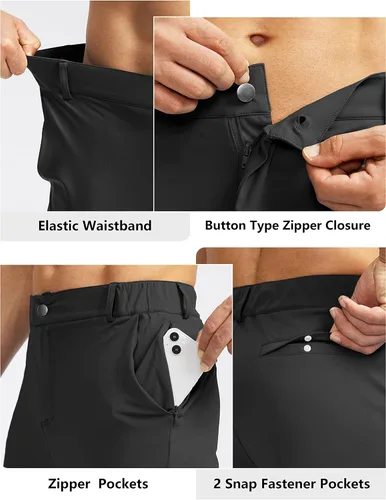 Miniatura 5 de Soothfeel Pantalones de Jogging de Golf para Hombre con 5 Bolsillos Ajustados Elásticos Sudaderas para Correr Viajes Vestir Trabajo Pantalones