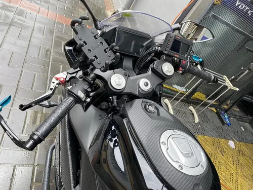 Miniatura 3 de Accesorios CNC para motocicleta, ajustable, plegable, extensible, con logotipo, palancas de embrague de freno para Yamaha FZ6 FAZER FZ-6 FZ 6 10