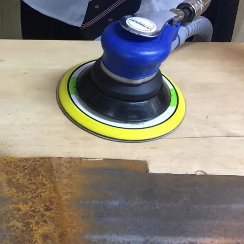 Miniatura 6 de Lijadora orbital aleatoria con manguera y bolsa para el polvo, lijadora de palma neumática con 10 papeles de lija para trabajo de carrocería