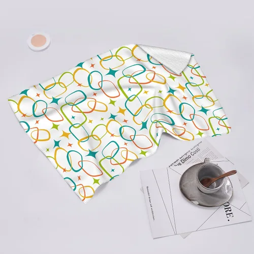 Miniatura 6 de Juego de 2 toallas de cocina modernas de mediados de siglo, toallas de mano absorbentes, paños de cocina retro para cocinar, hornear, baño, granja