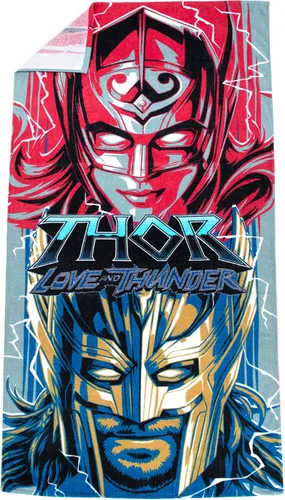 Miniatura 2 de Jay Franco Marvel Comics Thor Asgard Heroes - Toalla grande para baño/piscina/playa para niños, toalla de algodón súper suave y absorbente, Multi