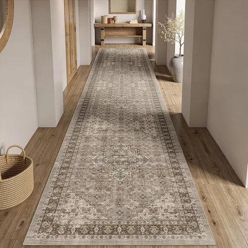 Miniatura 13 de Alfombra vintage lavable de 2 x 3: alfombra pequeña resistente a las manchas para baño, entrada, antideslizante, para dormitorio, ultra suave