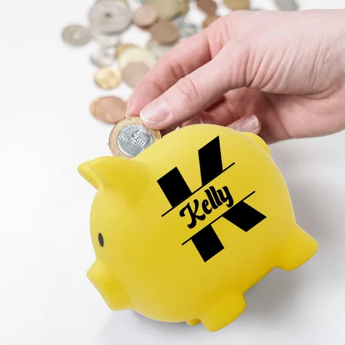 Miniatura 5 de Alcancía personalizada personalizada personalizada para niños con nombre de plástico no tóxico irrompible Banco de dinero regalos para niños (azul)