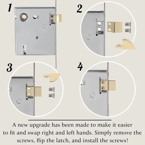 Miniatura 5 de Juego de cerradura de embutir ToPToToo para puerta interior, pomos de puerta de vidrio de cristal interior, reemplazo de perilla de puerta