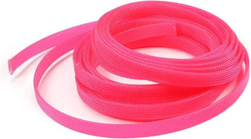 Miniatura 8 de Bettomshin 1 funda de organización de cables de 3.28 pies (3.3 ft), protector de cable rosa PET de 1/4 pulgadas de ancho, tubo de telar de alambre