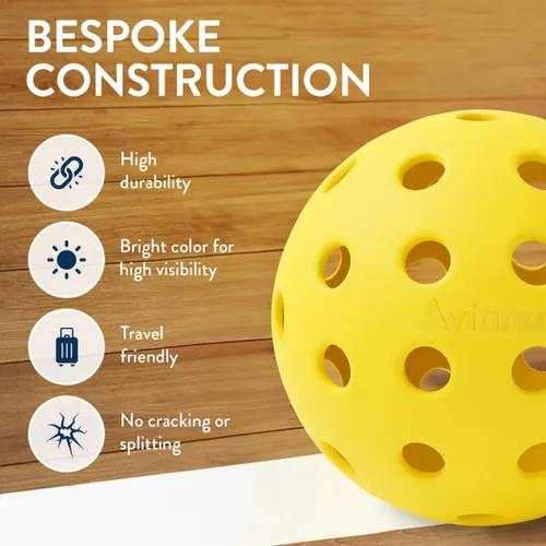 Miniatura 6 de Outdoor Pickleball Balls USAPA Approved for Tournament Play 6 12 48 Packs Durable 40-Hole Design Ideal for All Skill Levels Pickleball Accessories