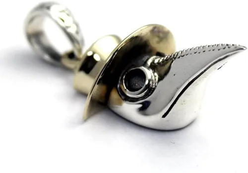 Miniatura 3 de Colgante de plata de ley 925 de COSUMOSU Steampunk Plague Doctor Bird Beak Mask