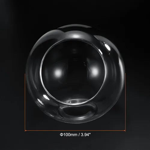 Miniatura 2 de PATIKIL Maceta redonda de terrario para plantas de aire, paquete de 2 decoraciones de mesa de vidrio borosilicato de 4 pulgadas de alto