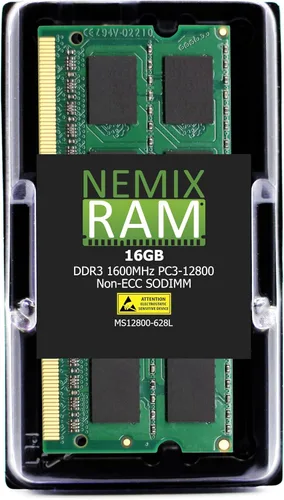 Miniatura 11 de NEMIX RAM 16 GB (2 x 8 GB) DDR3 1600 MHz PC3-12800 2Rx8 1.35V 204-PIN no ECC SODIMM Laptop PC PC Kit de memoria sin búfer