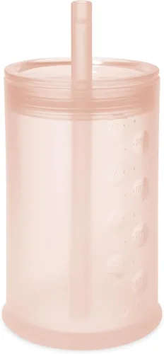 Miniatura 19 de Olababy Clear View - Taza de entrenamiento de silicona con tapa con pajilla, entrenador para sorber para niños de 12 meses en adelante, vasos Lila
