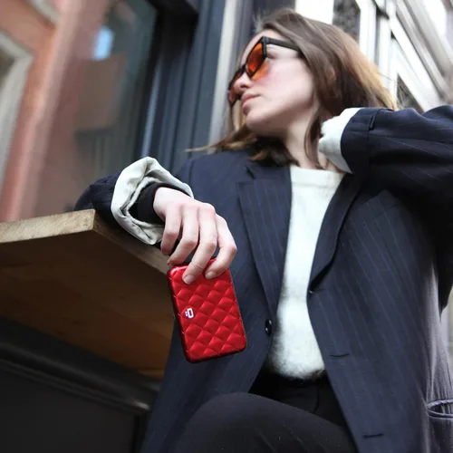 Miniatura 6 de ÖGON -DESIGNS- Lady Case - Cartera de aluminio para mujer, bolsa acolchada de metal, tarjetero con bloqueo RFID, cierre de metal fuerte