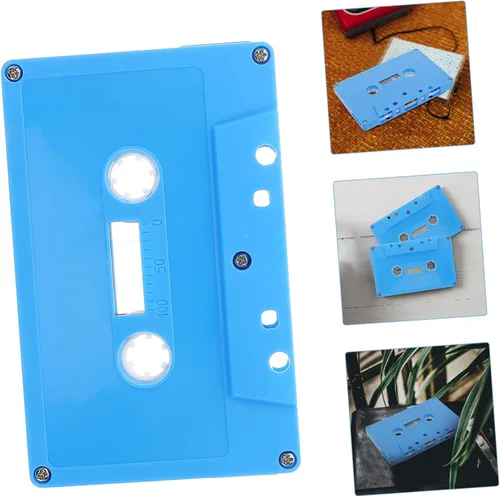 Miniatura 8 de Mikinona 2 cintas de casete vacías retro para decoración de música, casetes de decoración de fiesta, caja de almacenamiento de bricolaje Azul