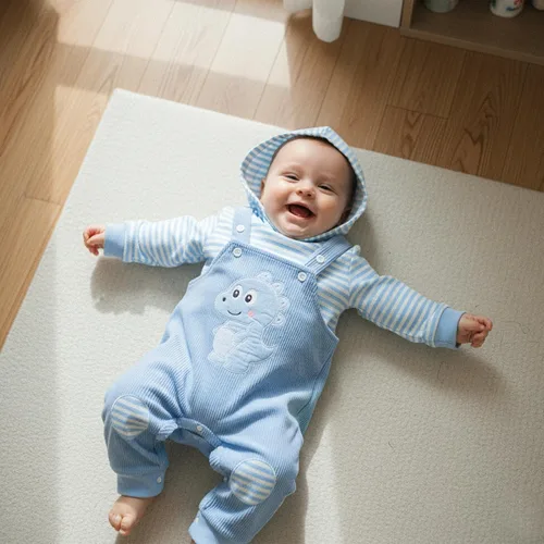 Miniatura 142 de Conjunto de ropa de otoño e invierno para bebé y niño, sudadera larga con capucha y pantalones para niños pequeños, 6, 12, 18, 24 meses, 2T