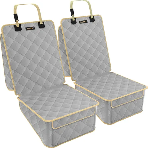 Funda de asiento para perro para asiento delantero, impermeable, protege los asientos del pelo, la suciedad y los derrames líquidos, a prueba de Gris