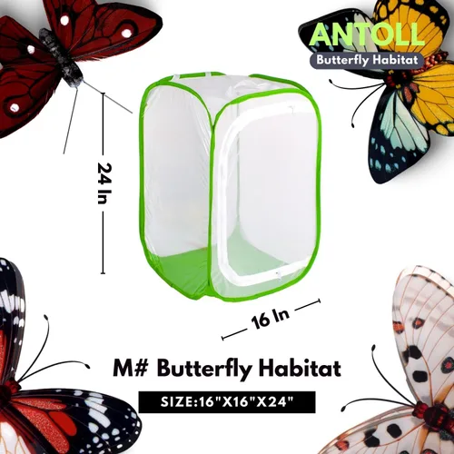 Miniatura 2 de Jaula de hábitat de gran tamaño, jaula de malla de insectos voladores de mariposa libélula, planta de observación al aire libre y terrario