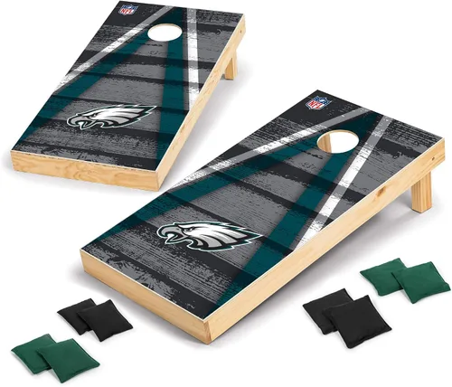 Miniatura 15 de Wild Sports - Set para jugar al cornhole (meter sacos pequeños en un agujero) con tablero de madera de 2 x 4 pies y 8 sacos con frijoles, diseño