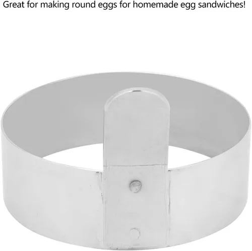 Miniatura 5 de Anillo redondo de acero inoxidable de 3.5 pulgadas para freír huevos, panqueques, moldes para cocinar para el desayuno