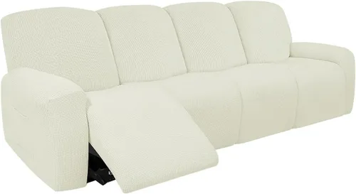 Miniatura 42 de vctops Fundas elásticas resistentes al agua, para sofá reclinable, suaves y lisas, con correa elástica antideslizante, protector de muebles