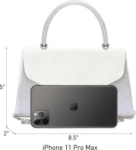 Miniatura 38 de Dasein Bolso de noche para mujer, embragues de fiesta, bolsos de boda, cóctel, baile de graduación, bolsos con purpurina esmerilada