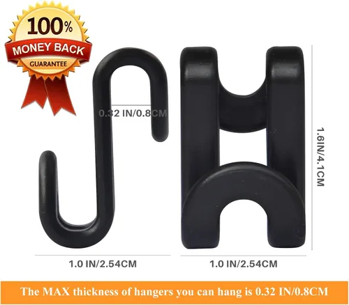 Miniatura 2 de Ganchos de conector para colgar ropa, mini ganchos en cascada para perchas de terciopelo abrazables, resistente ahorro de espacio para armario, 60