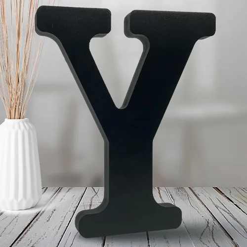 Miniatura 27 de AOCEAN Letras de madera negra de 8 pulgadas Letras de madera sin terminar para decoración de Halloween Letras decorativas de pie Tablero