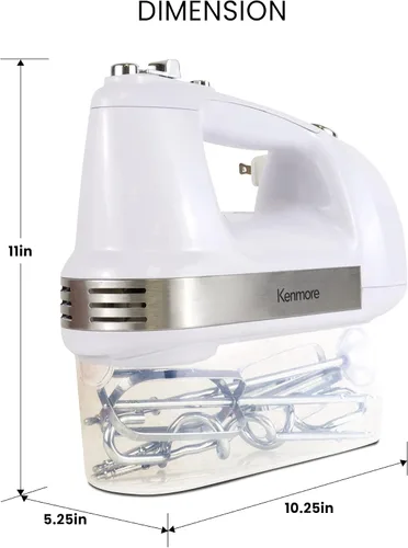 Miniatura 7 de Total Chef Batidora de mano eléctrica – Batidora de mano de 6 velocidades, batidor eléctrico de huevos con batidor, batidora, ganchos para masa