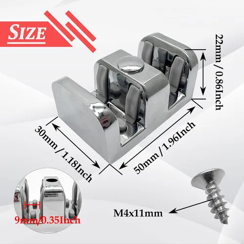 Miniatura 2 de Bloque lateral anticolisión para puerta corrediza de vidrio, puerta corrediza de cristal con tornillos, para puerta de ducha, pared de jamba