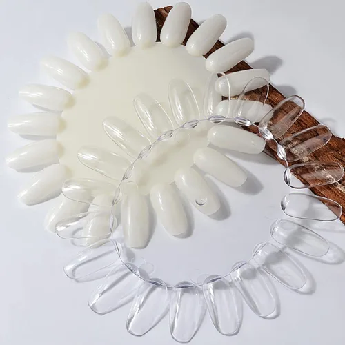 Miniatura 6 de Rueda de muestras de uñas de 20 puntas, transparente para arte de uñas, consejos de práctica de esmalte de uñas, palitos de muestra de uñas