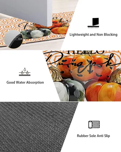 Miniatura 2 de Geometry Pumpkins - Tapete de baño para bañera, antideslizante, de secado rápido y absorbente, de tierra de diatomeas, para ducha, fregadero