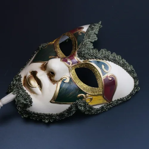 Miniatura 7 de YU FENG Paquete de 2 máscaras de cosplay para parejas, carnaval musical veneciano, Mardi Gras, máscara de mascarada en un palo para fiesta