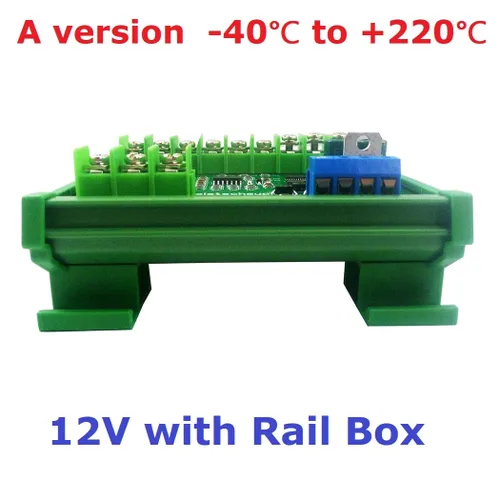 Miniatura 2 de 4ch 500 Celsius PT100 Thermocouple RTD emperature Sensor RS485 Temperature Sensor Module Modbus RTU Board Paperless Recorder (A 12V with Rail Box)