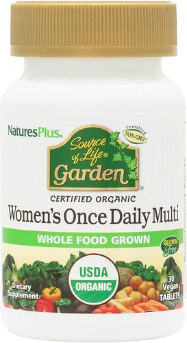 NaturesPlus Source of Life Garden Multivitamínico Once Daily para mujer, 30 tabletas, apoya la energía y el sistema inmunológico saludable,