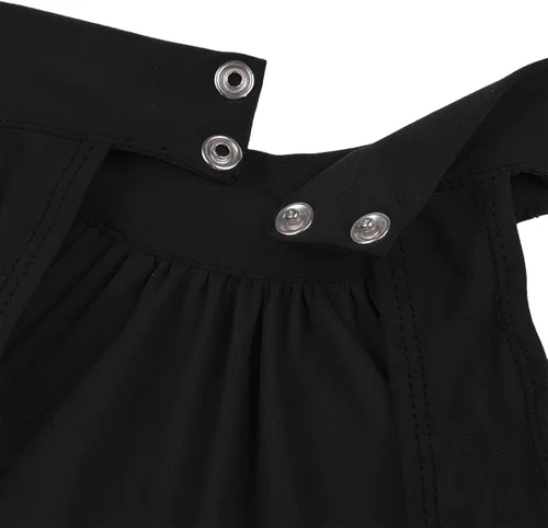 Miniatura 6 de FEESHOW Vestido de baile lírico con cuello alto falso para niñas, falda de malla transparente, trajes modernos de baile