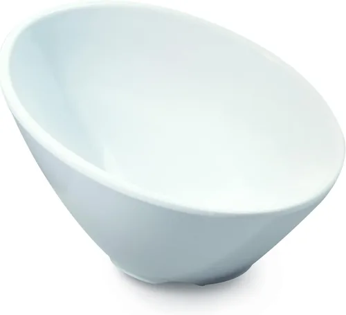 Miniatura 4 de G.E.T. B-792-W - Cuenco en ángulo para servir en cascada para ensaladas, arroz y postre, 24 onzas / 9.25 pulgadas, color blanco