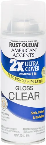 Miniatura 3 de Rust Oleum 280718 American Accents Ultra Cover 2X - Pintura en aerosol, color blanco brillante, 12 onzas Blanco satinado
