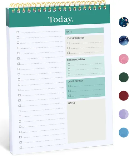 Taja Bloc de notas de lista de tareas – Cuaderno de lista de tareas para el trabajo con 52 hojas, 9.8 x 6.5 pulgadas, planificador diario sin fecha,