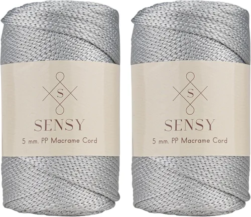 Miniatura 66 de Sensy - Cuerda de poliéster prémium de 0.197 in, 104 yardas, 100% polipropileno, cordón de macramé de 0.197 in, cuerda de ganchillo para bolsa