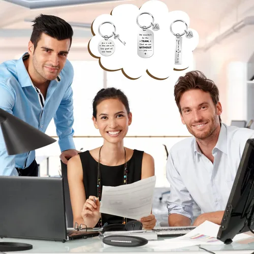 Miniatura 6 de Kathfly 12 llaveros motivacionales de agradecimiento para compañeros de trabajo para empleados, compañeros de trabajo, trabajadores sociales, 12