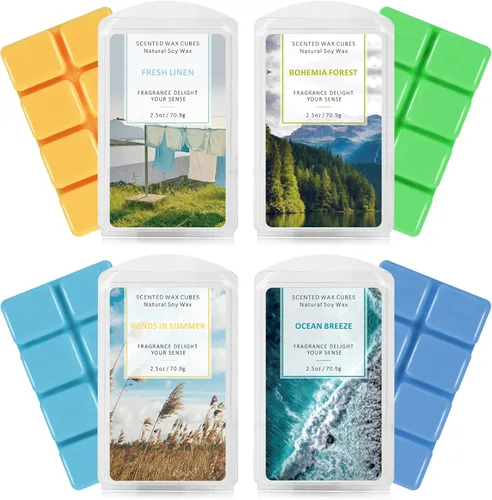 Miniatura 12 de SCENTORINI Cubos de Cera Derretible, Cera Derretible de Vela de Cedro Invernal con Aroma Fuerte, Cera Perfumada de Soja para Calentador de Cera
