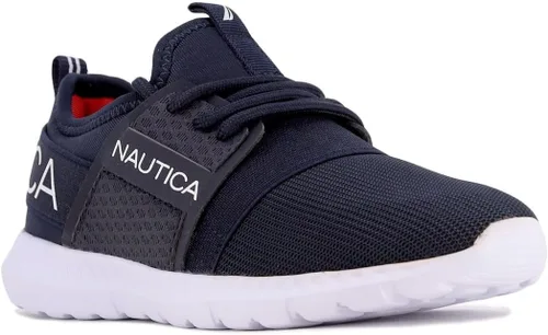 Nautica Zapatos deportivos con cordones para niños, cómodos zapatos para correr para niños y niñas, niños pequeños y grandes