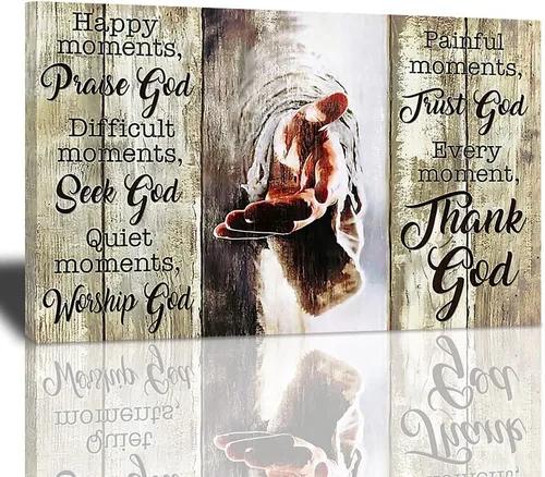 Miniatura 8 de Póster en lienzo con imágenes de Jesús, león y cordero, impresión en lienzo con texto en inglés "God Bible Christian Religios" para pared, pintura