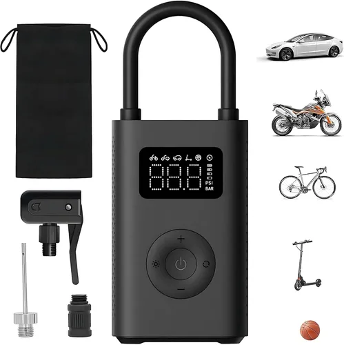 Xiaomi Compresor de aire eléctrico portátil, inflador de neumáticos de 150 PSI para automóvil, scooter, neumáticos de bicicleta y pelotas -
