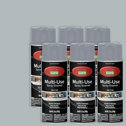 Miniatura 64 de Pintura en aerosol, 12 onzas, paquete de 6 (mezcla de colores cálidos: blanco brillante, rojo rubí, naranja, amarillo, marrón, negro brillante)