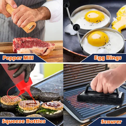Miniatura 7 de Kit de Accesorios para Plancha, Joyfair 18 Piezas de Accesorios para Plancha de Superficie Plana para Blackstone, Juego de Herramientas de Plancha