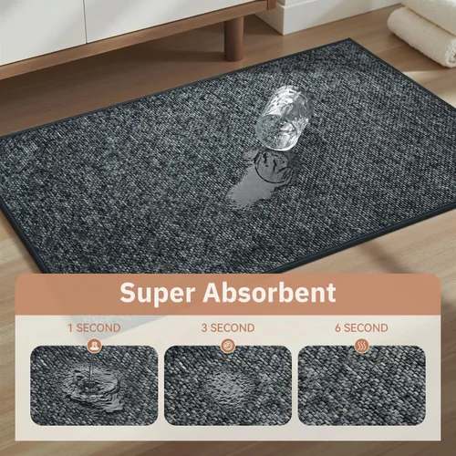 Miniatura 2 de PADOOR Tapetes de baño finos, trenzados para baño, tapetes de baño con parte trasera de goma antideslizante, lavables a máquina y de secado rápido