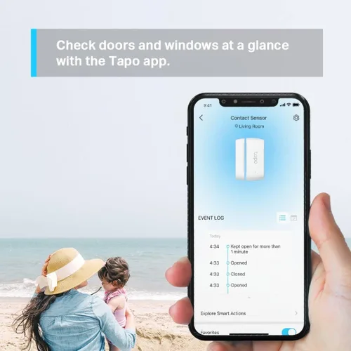 Miniatura 8 de Kit de inicio del sensor Tapo de TP-Link: "1 x Hub H100" + "1 x Sensor de movimiento T100" + "1 x Sensor de contacto T110