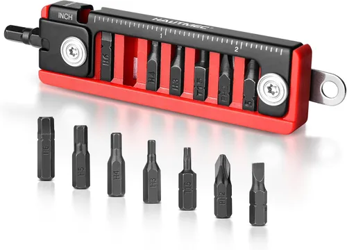 HAUTMEC - Multiherramienta para bicicleta 7 en 1 con llaves hexagonales, destornilladores, regla, palancas de articulación, llavero para kit de